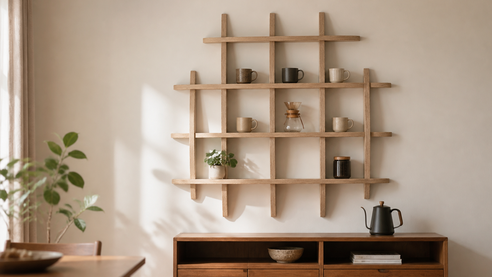 Large-Grid Coffee Mug Display Shelf: Who Needs 100 × 100 cm?