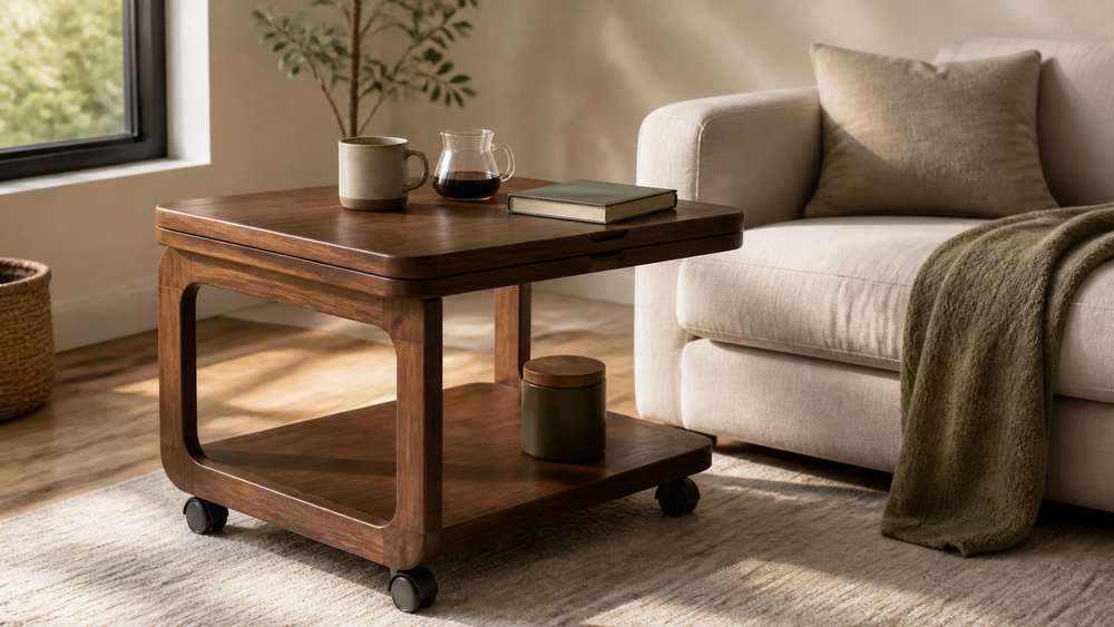Is a 60 cm Adjustable Flip-Top Coffee Side Table Worth the Extra Width?