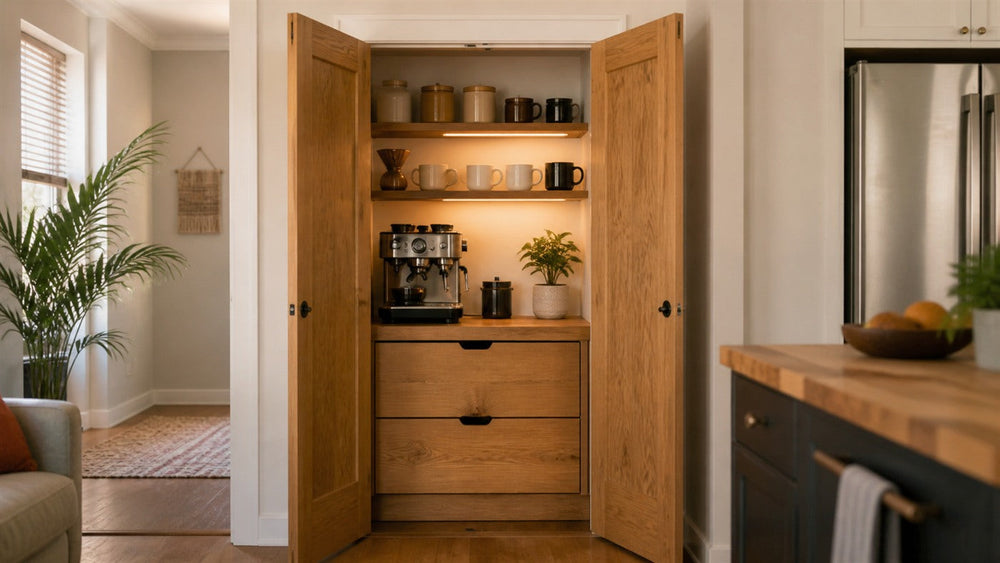 Closet Coffee Nook Ideas: How to Convert a Small Pantry or Cabinet