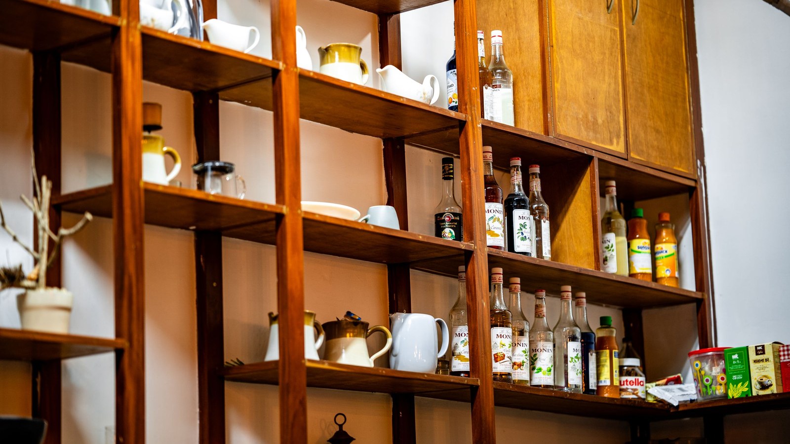 Coffee Bar Cabinet Shelf Spacing Guide for Machines, Mugs and Syrups