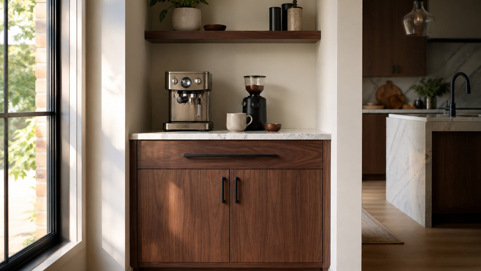 How to Design a Coffee Bar on a 36-Inch-Wide Wall