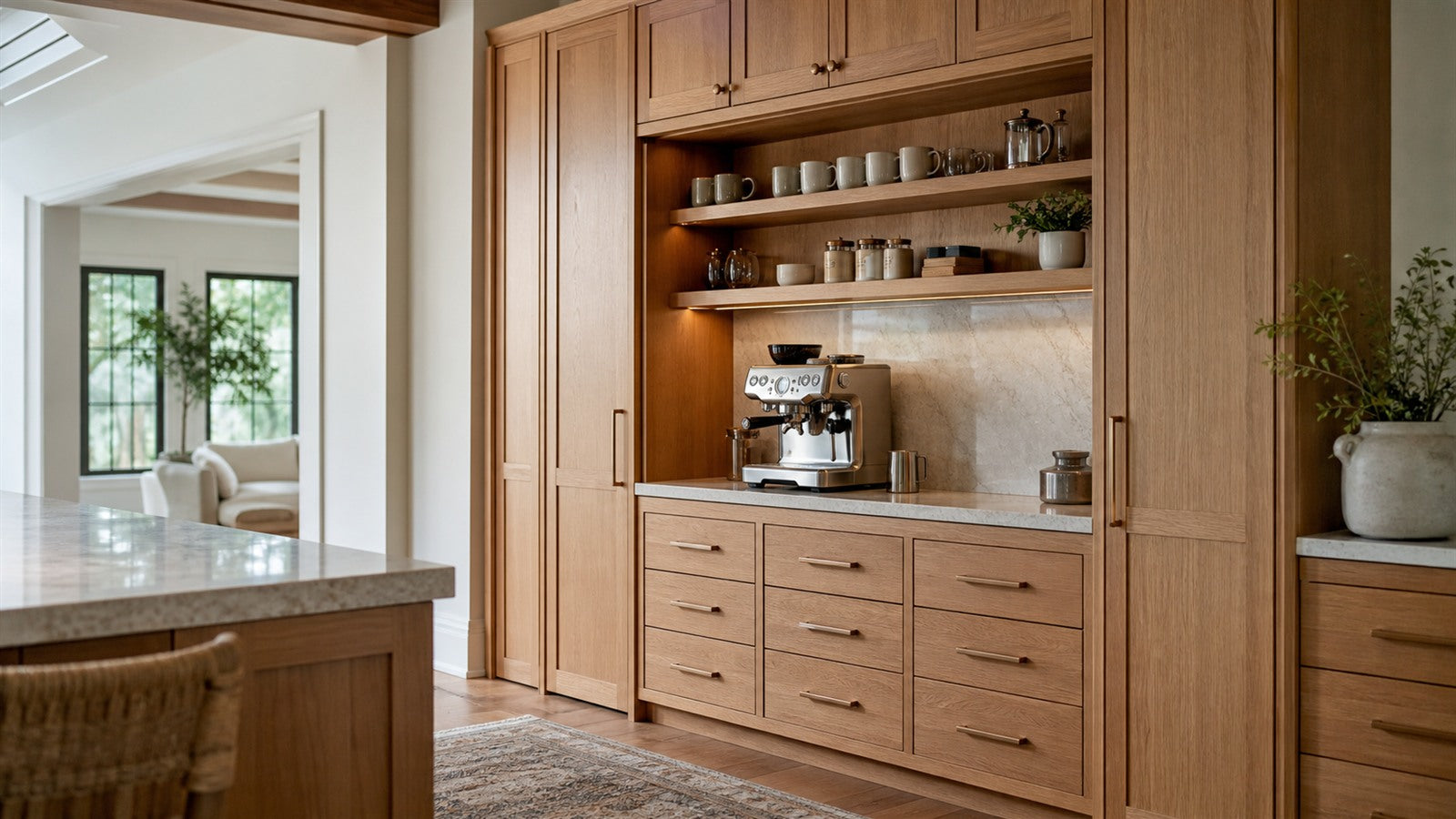 Built-In Coffee Bar Ideas: Planning Storage, Outlets and Clearance