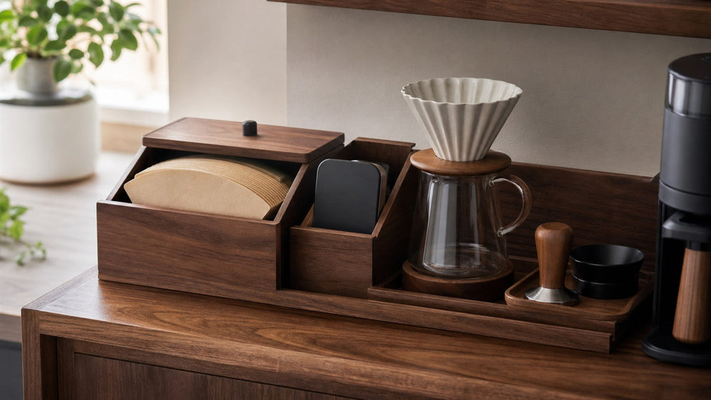 How to Store Coffee Filters, Scales and Brewing Tools
