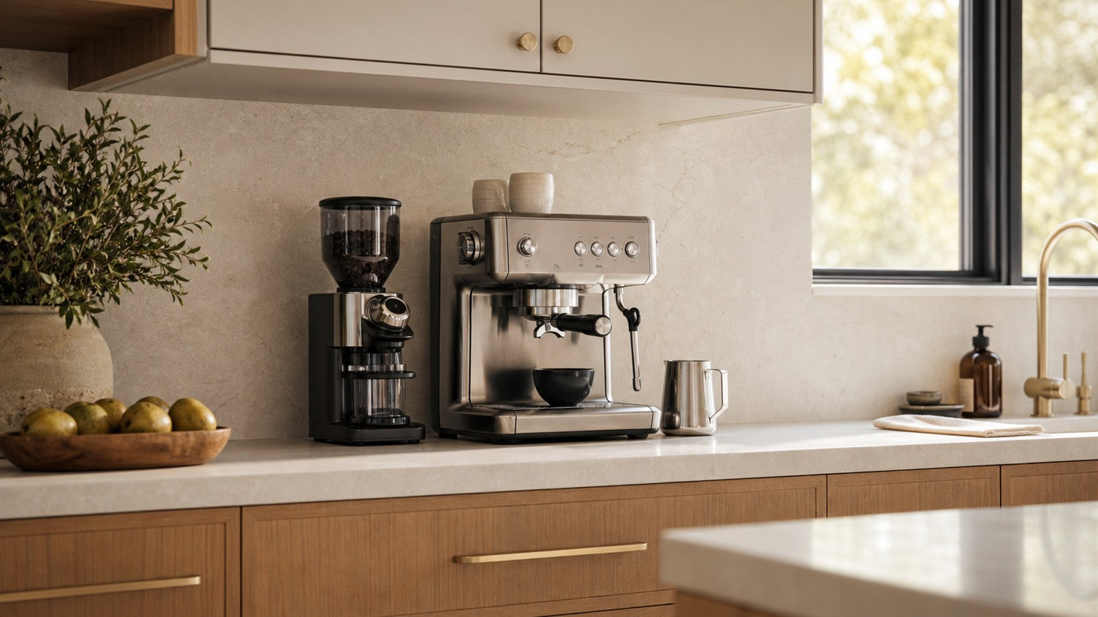 How to Fit a Coffee Station Under Kitchen Cabinets