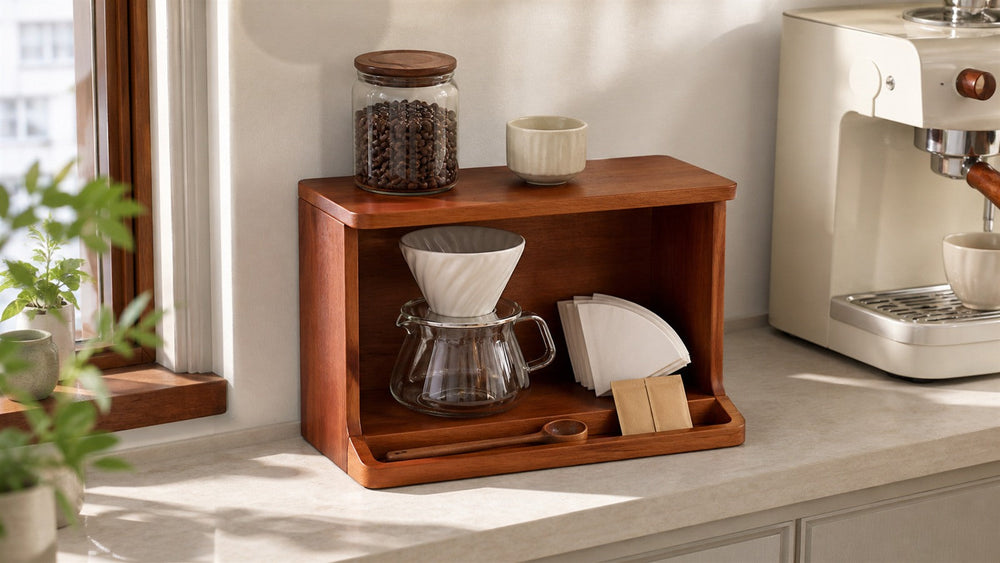 How to build a mini coffee station in 40 cm of counter space