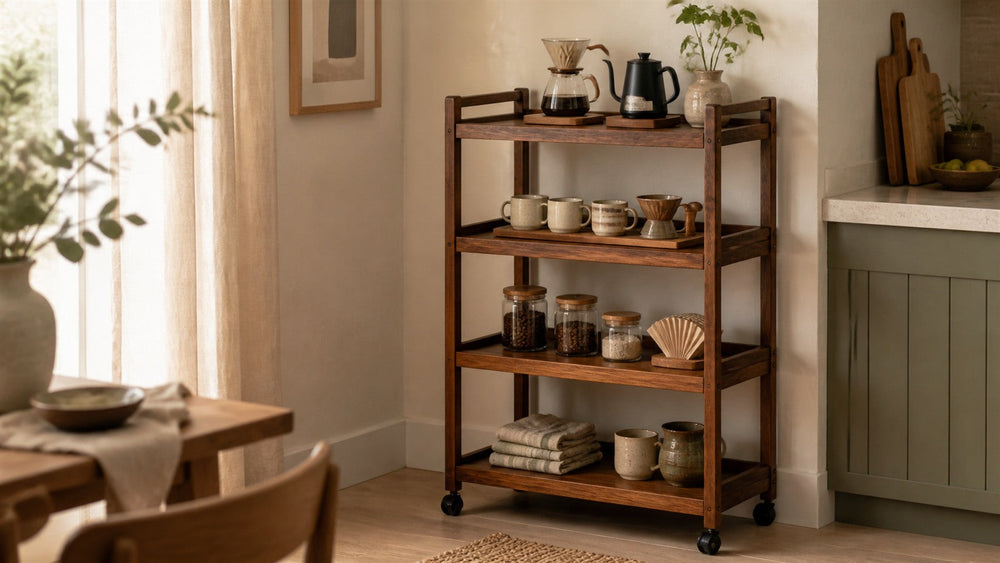 Four-Tier Tall Rolling Coffee Rack: Is 60 or 80 cm Better?