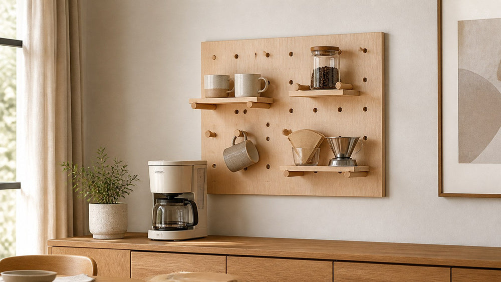 Natural Wood Coffee Pegboard Size Guide: 40 × 60, 60 × 80 or 60 × 120 cm?