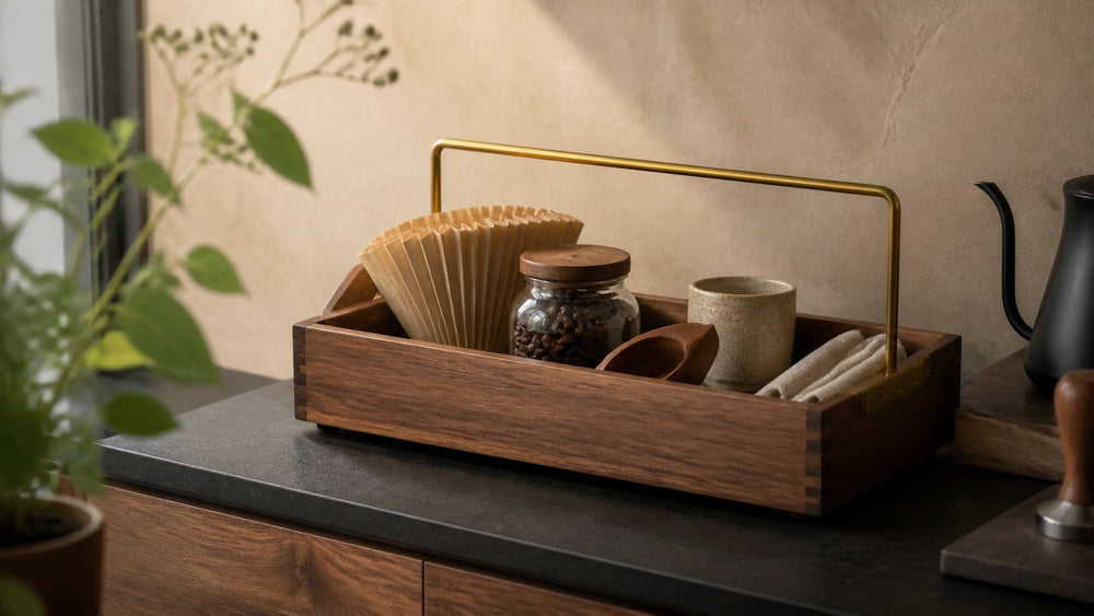 Shallow Wooden Coffee Caddy Guide: Choose 35 × 15 or 40 × 20 cm
