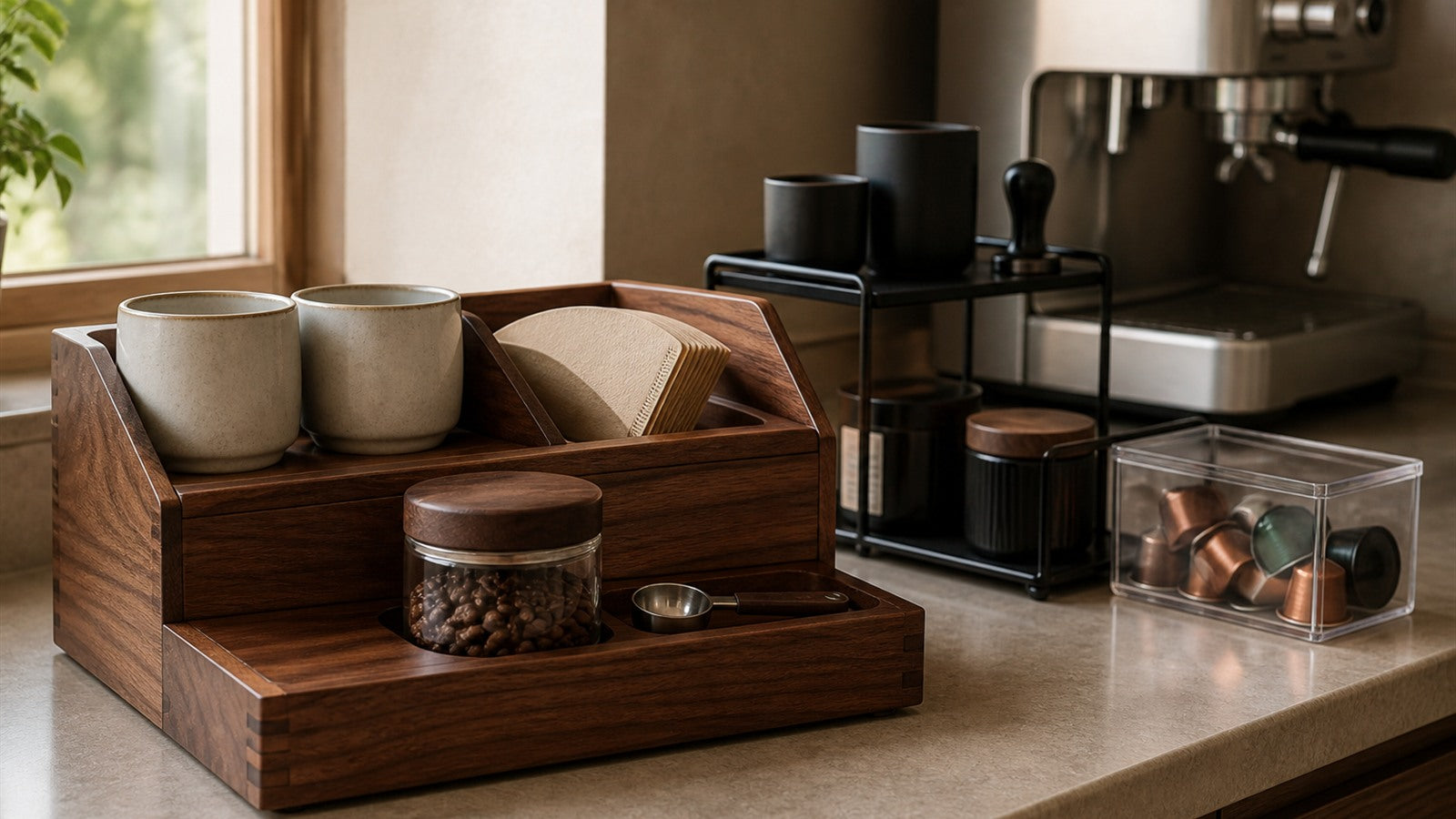 Solid Wood Coffee Organizer vs. Metal or Plastic: Which Material Fits a Daily Coffee Station?