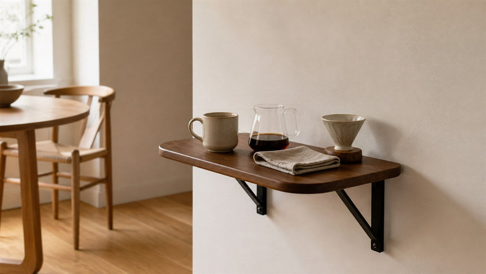 20 or 30 cm Deep? Choosing a Folding Wall-Mounted Coffee Shelf