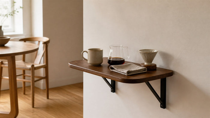 20 or 30 cm Deep? Choosing a Folding Wall-Mounted Coffee Shelf