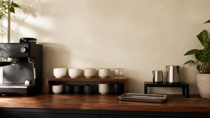How to Store Espresso Cups and Milk Pitchers Near the Machine