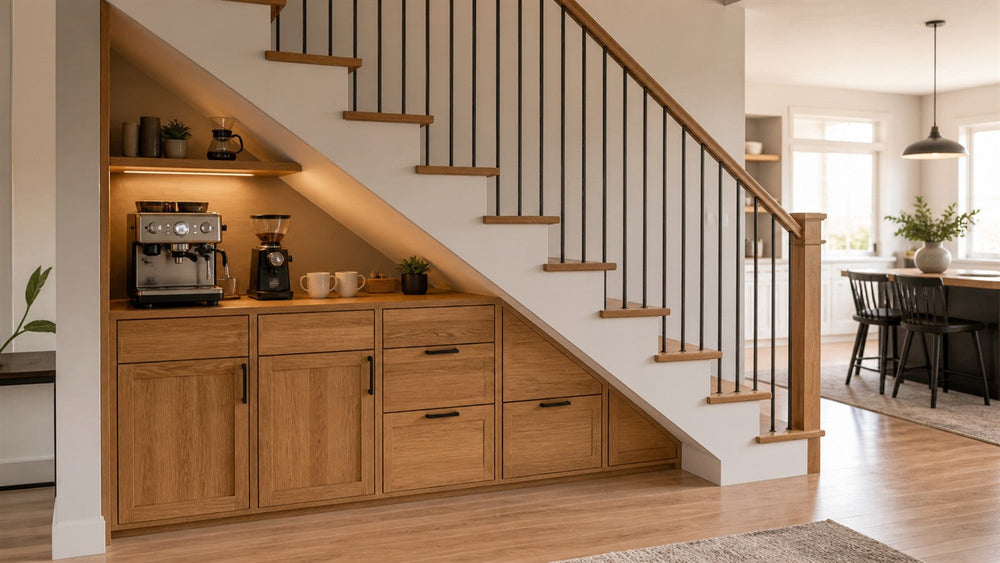 Under-Stairs Coffee Nook: How to Plan Around a Sloped Ceiling