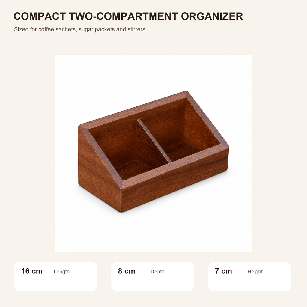 Coffee sachet holder dimensions 16 by 8 by 7 cm
