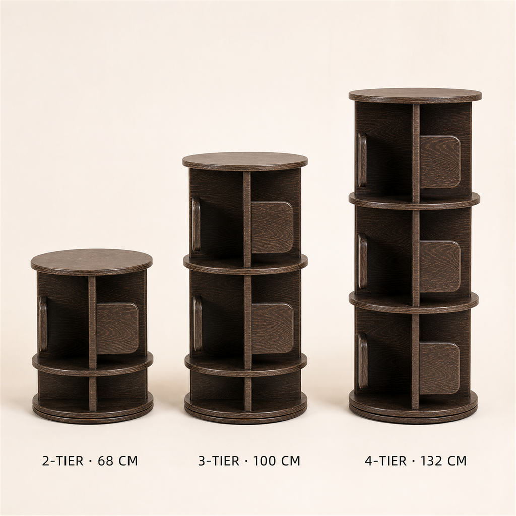 Two-tier three-tier and four-tier rotating tower options