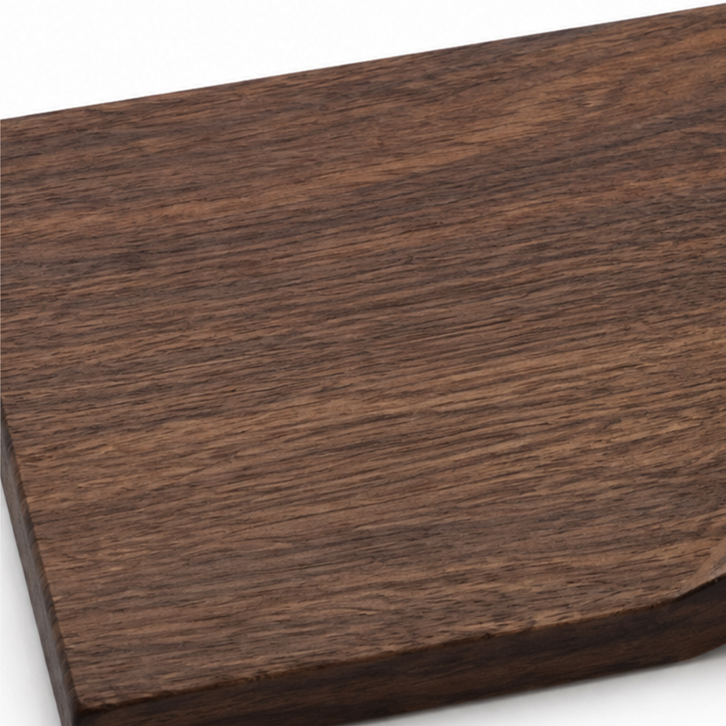 Natural solid walnut grain and edge detail