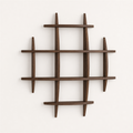 Large-grid paulownia wall coffee display shelf in Dark Burnt finish