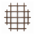 100 × 100 cm Dark Burnt large-grid solid paulownia wall coffee display shelf on pure white