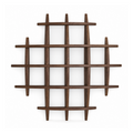 70 × 70 cm Dark Burnt multi-grid solid paulownia wall coffee display shelf on pure white