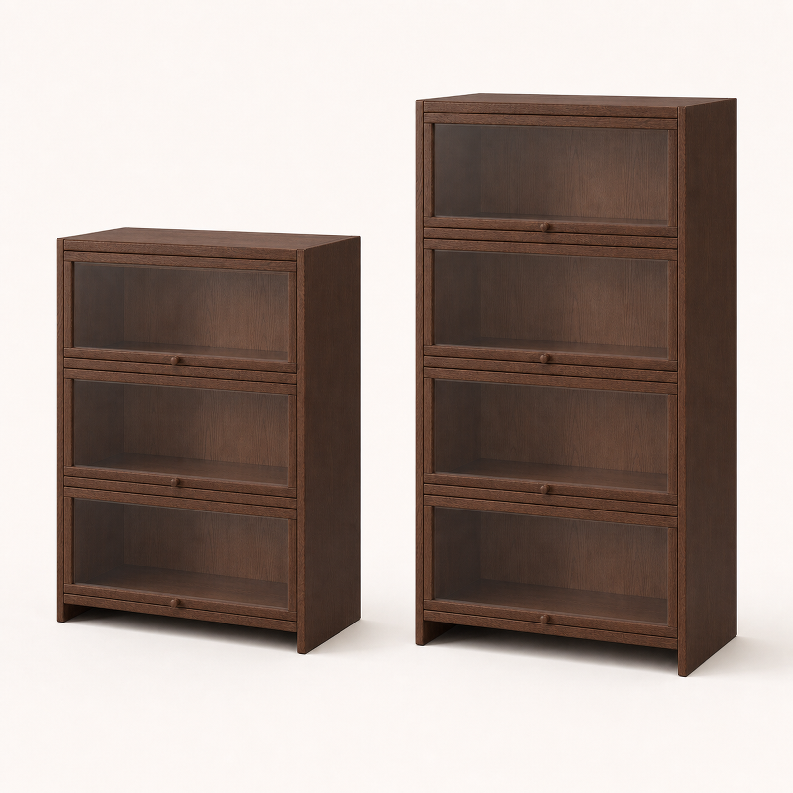 Three-tier and four-tier solid pine cabinet height comparison