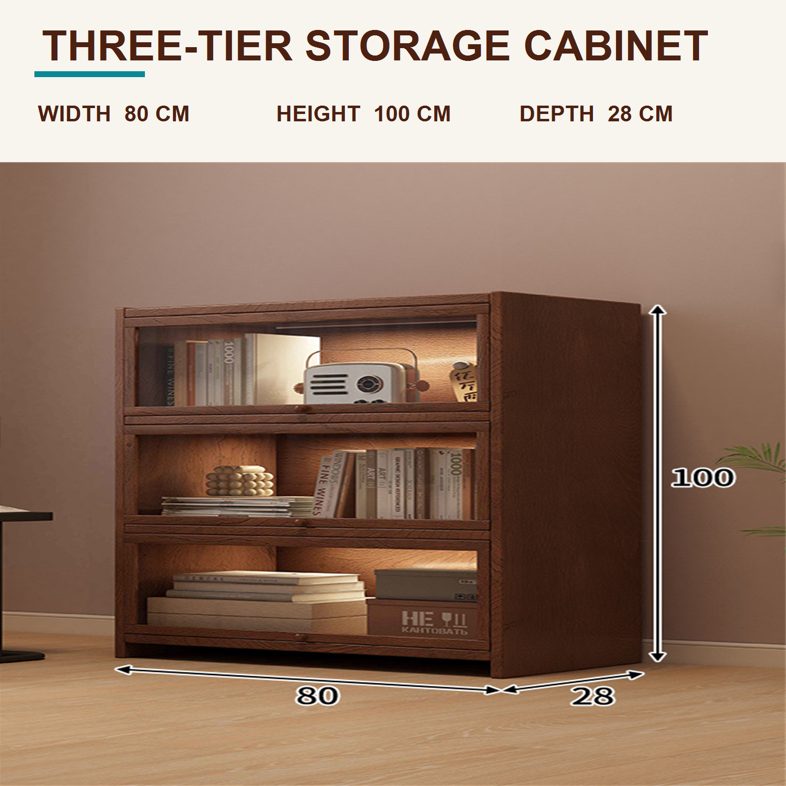 80 cm cabinet dimensions: 80 cm wide, 100 cm high and 28 cm deep