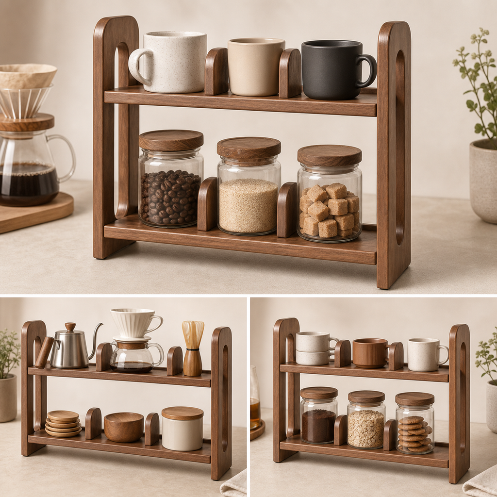 Movable divider configurations for mugs jars and coffee tools