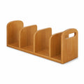 Cherry Wood solid rubberwood four-compartment countertop coffee organizer on white