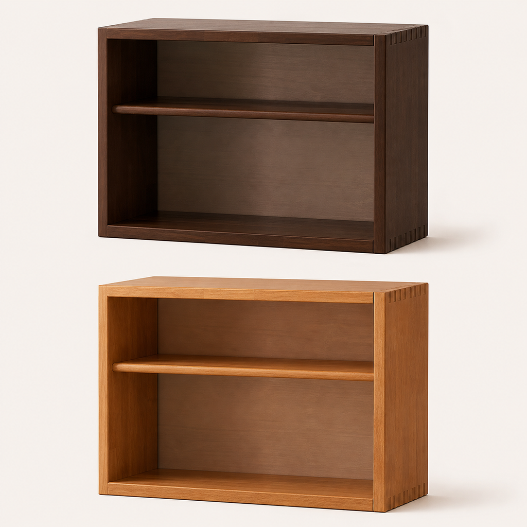 Black walnut brown and cherry wood adjustable organizer finishes