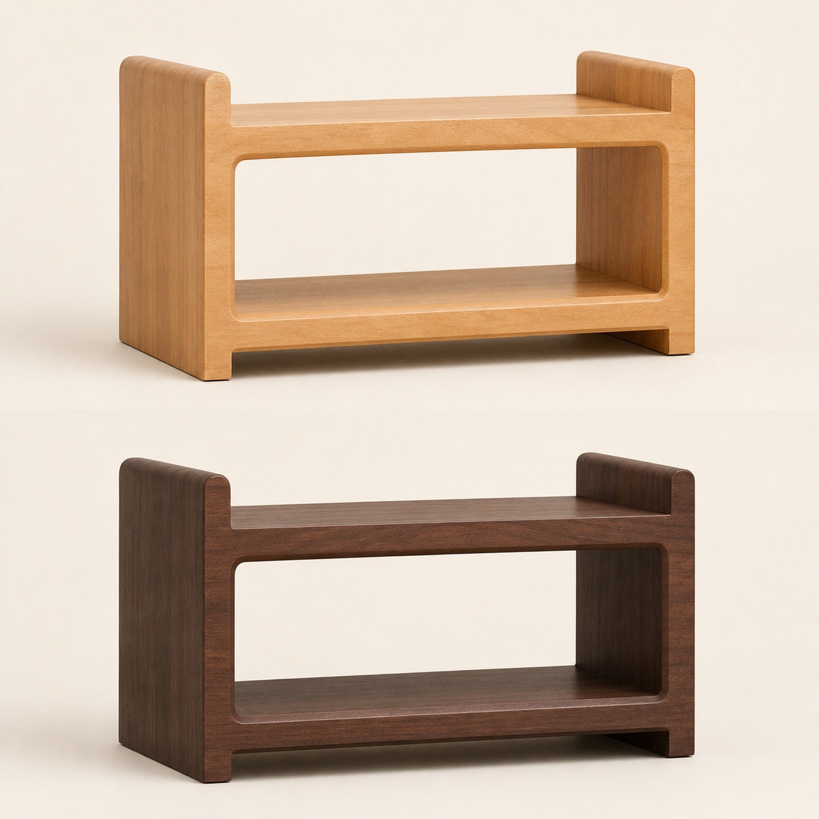 Cherry wood and black walnut brown compact organizer finishes