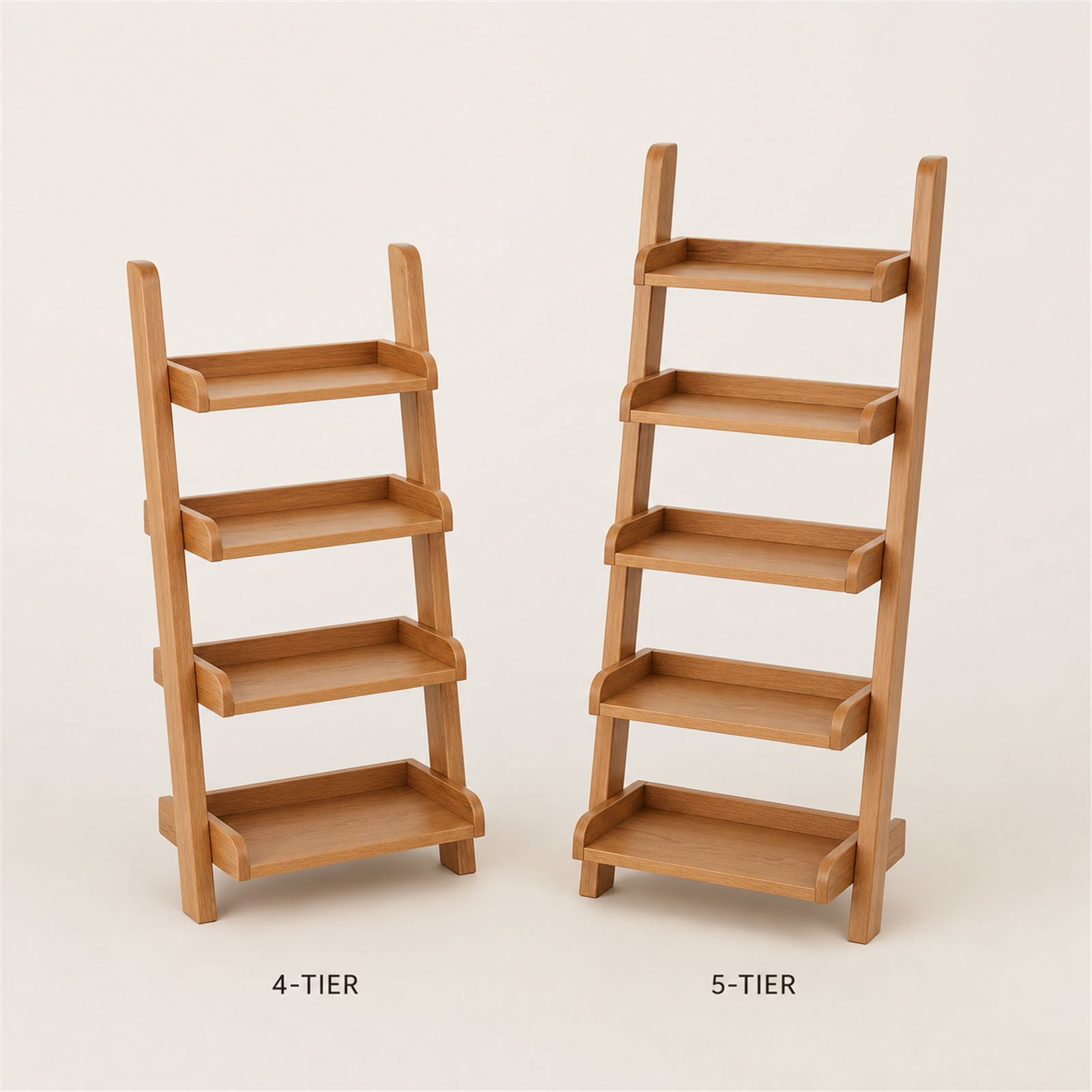 Four-tier and five-tier coffee bar shelf size comparison