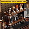 2-tier BARISTANEST solid wood coffee corner shelf size guide