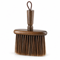 Walnut-brown solid wood coffee bar cleaning brush with PBT bristles on white