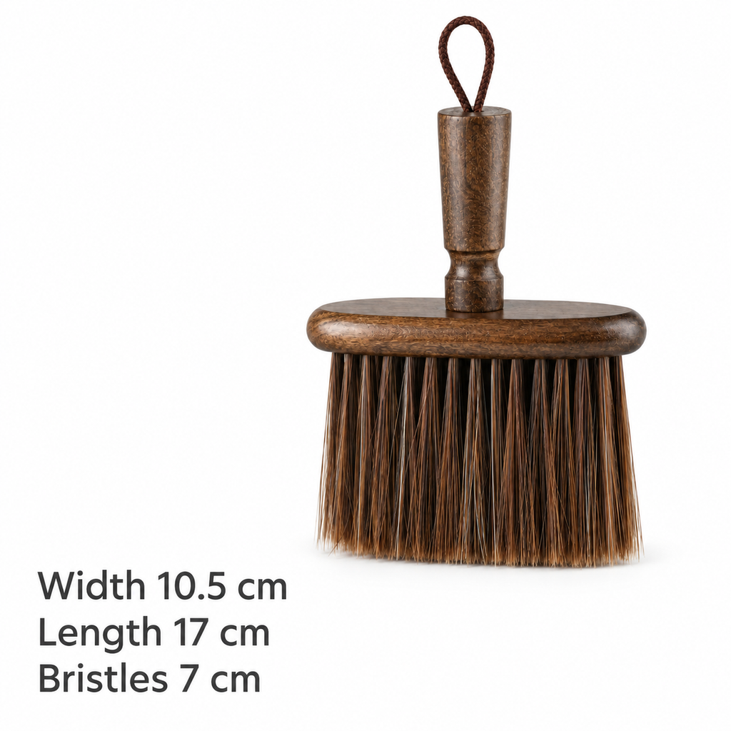 Coffee cleaning brush dimensions: width 10.5 cm, length 17 cm and bristles 7 cm