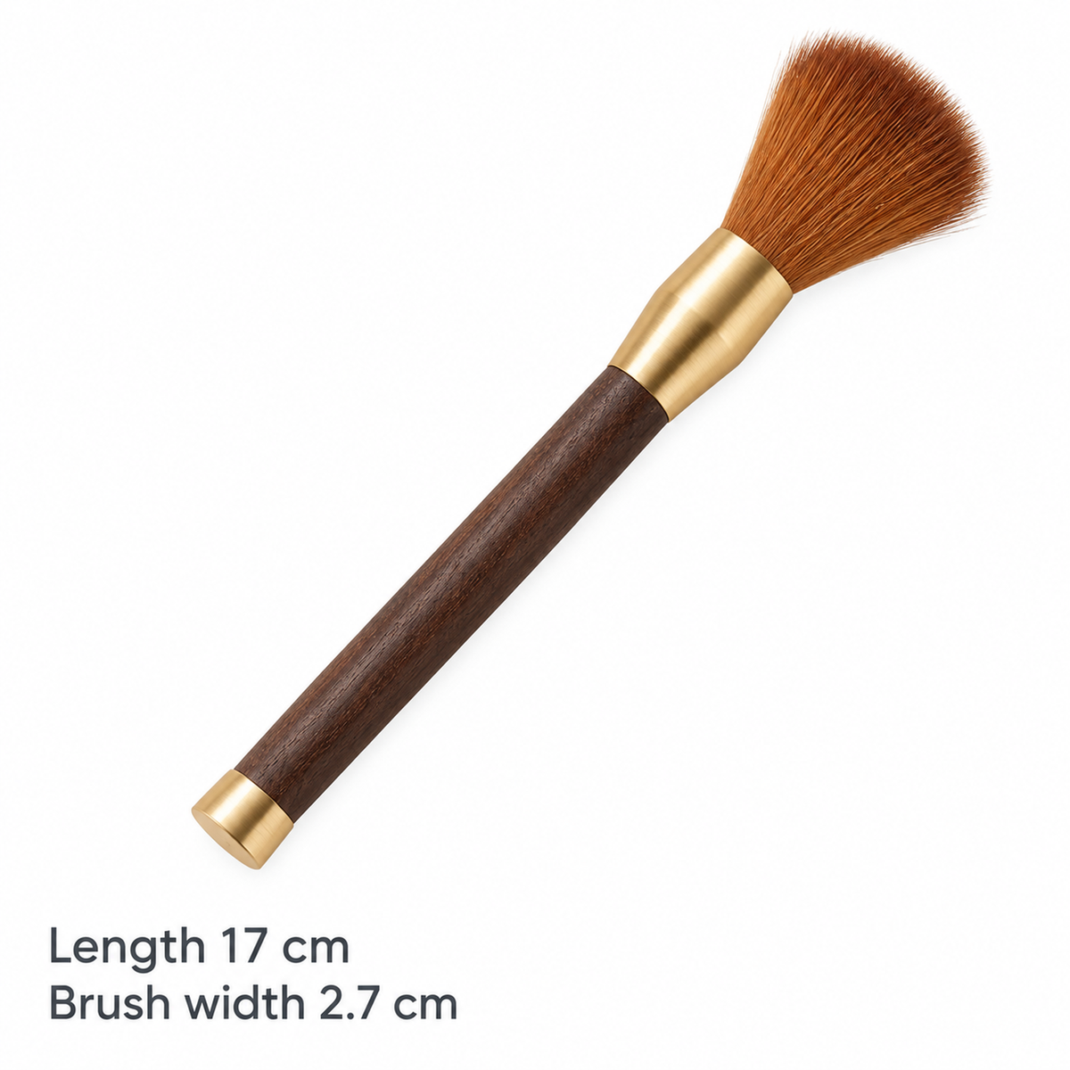 Coffee cleaning brush measuring 17 cm long with a 2.7 cm wide brush head