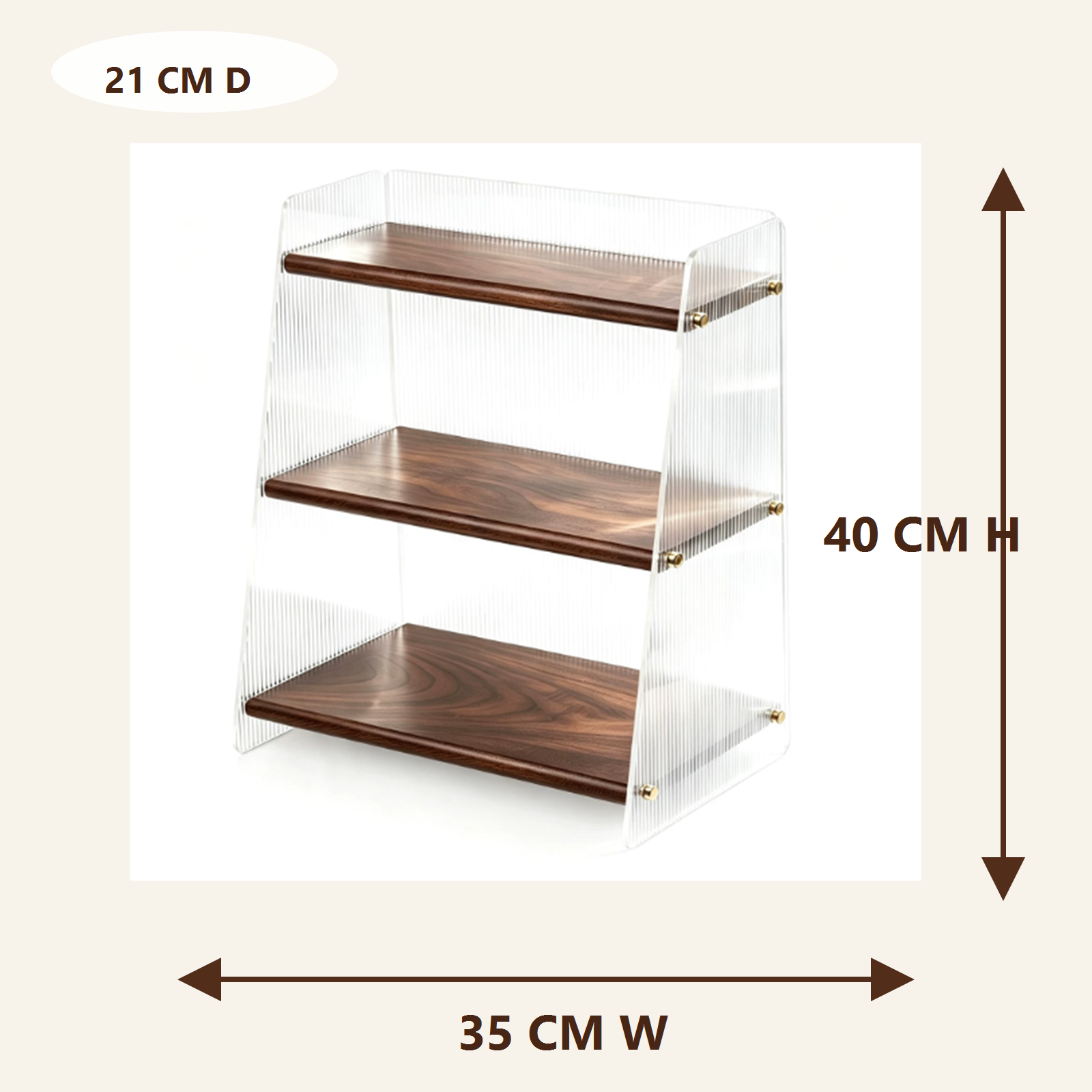 Small three-tier organizer dimensions 35 by 21 by 40 centimeters