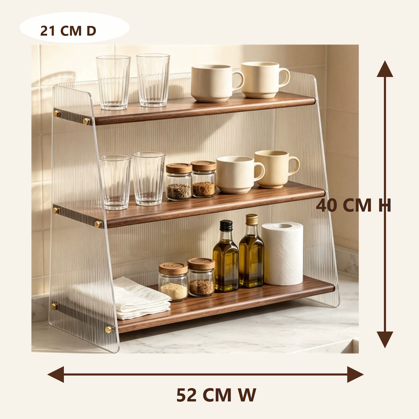 Large three-tier organizer dimensions 52 by 21 by 40 centimeters