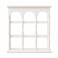 White solid rubberwood wall coffee mug display shelf isolated on white background