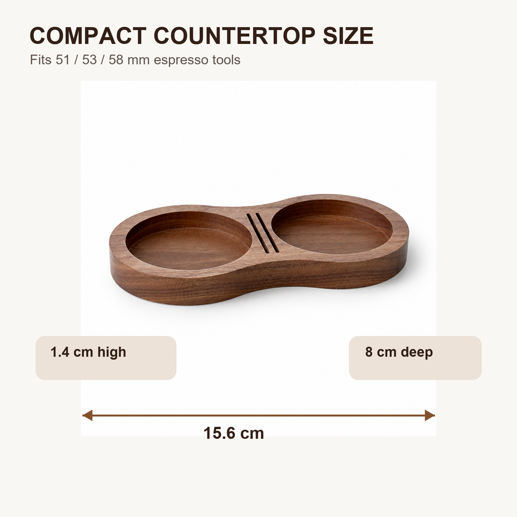 Walnut espresso organizer dimensions 15.6 by 8 by 1.4 cm
