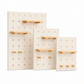 Cream White Classic wall-mounted coffee pegboard organizer in three sizes on white