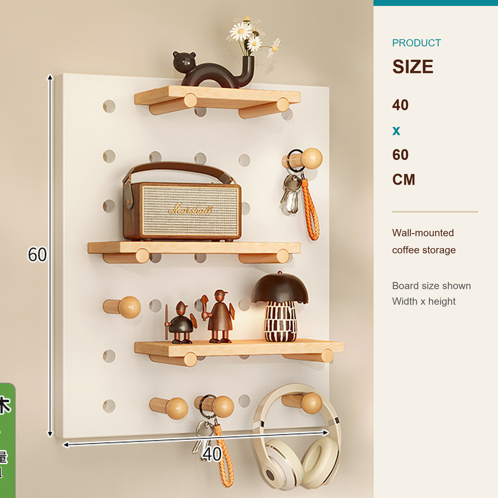 40 x 60 cm Cream White Classic coffee pegboard size guide