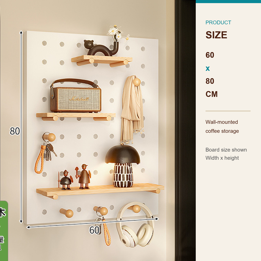 60 x 80 cm Cream White Classic coffee pegboard size guide