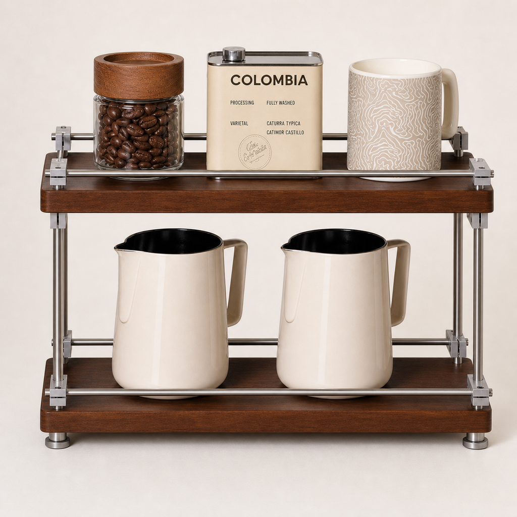 Premium Multi-Tier Solid Wood Countertop Coffee Organizer