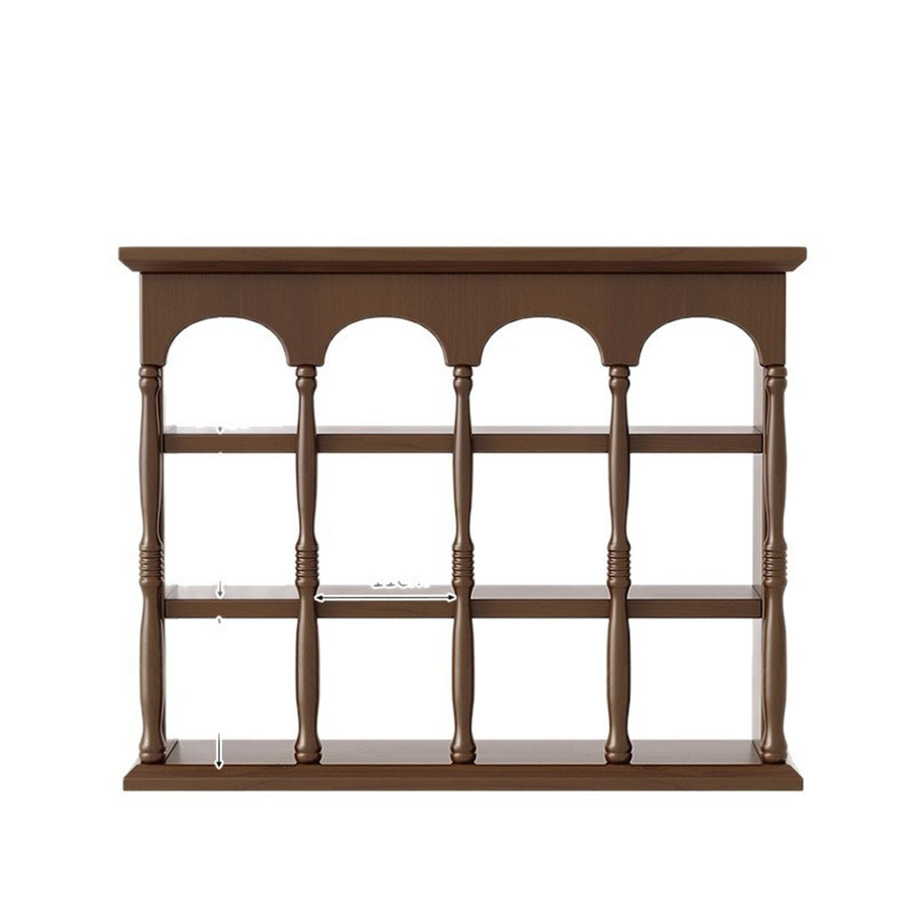 Solid Wood Wall-Mounted Coffee Bar Organizer Shelf