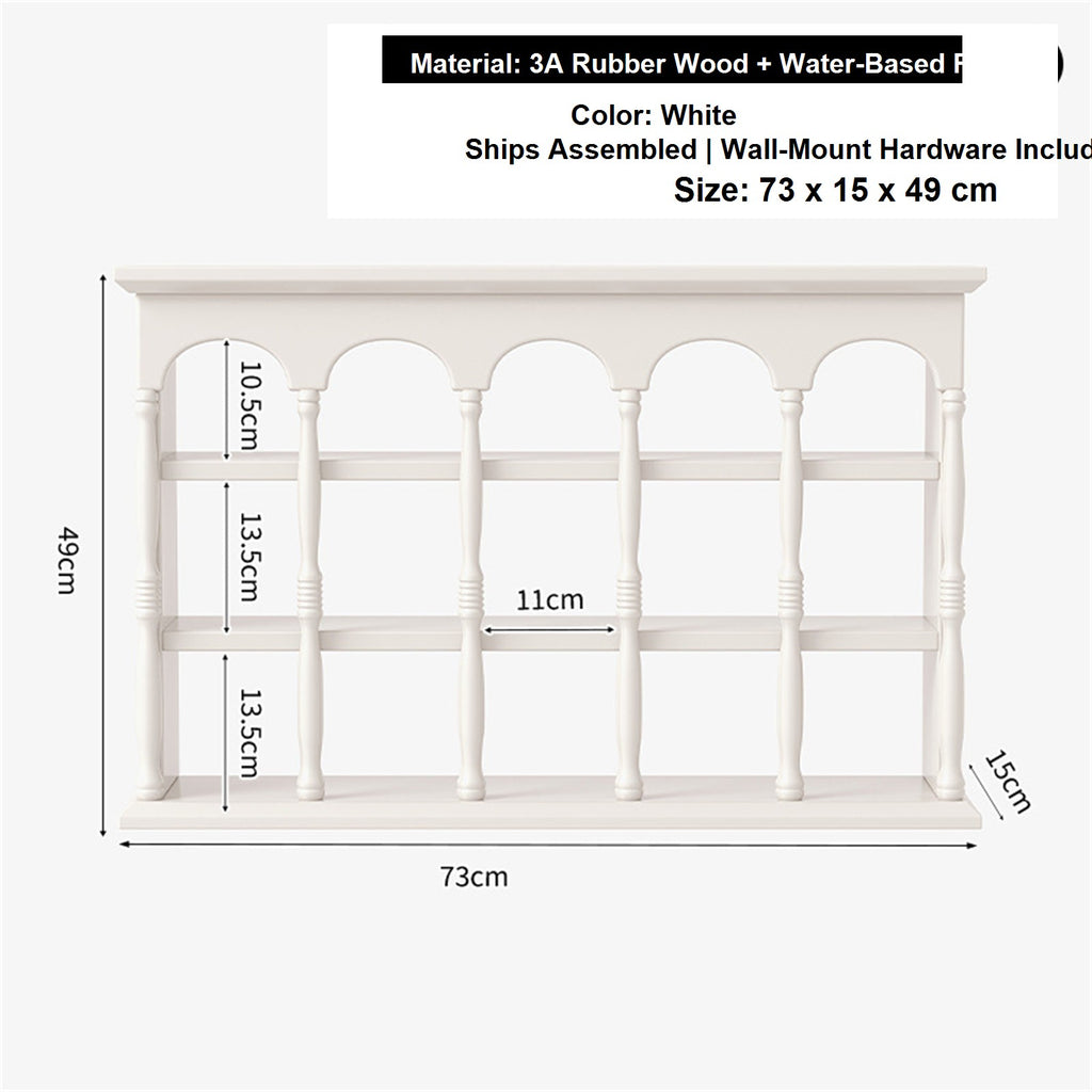 Solid Wood Wall-Mounted Coffee Bar Organizer Shelf