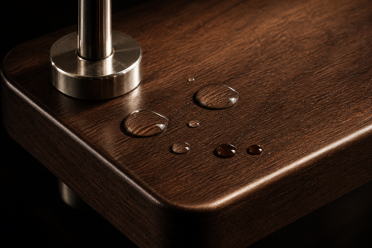 Sealed walnut wood surface