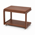 60 cm solid oak flip-top mobile coffee side table on white background