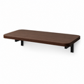 Folding solid wood wall-mounted coffee bar shelf on white background