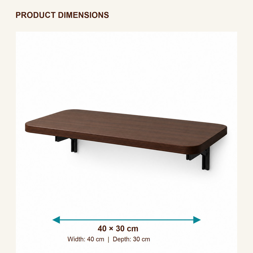 40 by 30 cm folding wall shelf dimensions