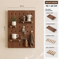 Modular coffee corner pegboard, Walnut Brown, 40 by 60 cm