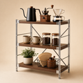 Walnut Brown three-tier Countertop Coffee Organizer